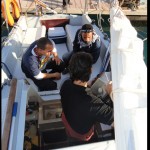 Reviewing navigation course for overnight sail.