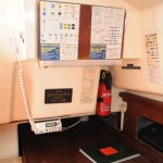 Captain's chart table. port quarter berth