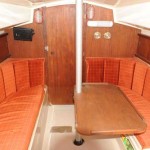 Settee - Dinette - Guest Bed: Table in drop down position